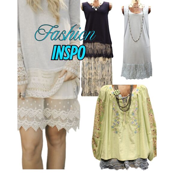 2 Coquette Extra Long Knit Tank Top Shirt Dress Lace Extender Small LOGO Layers - Picture 6 of 15